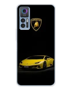 Чехол для TCL 30 Plus с картинкой «Lamborghini желтый акцент»