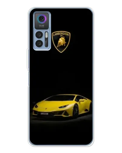 Чехол для TCL 30 Plus с картинкой «Lamborghini желтый акцент»