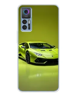 Чехол для TCL 30 Plus с картинкой «Салатовый Lamborghini Huracan»