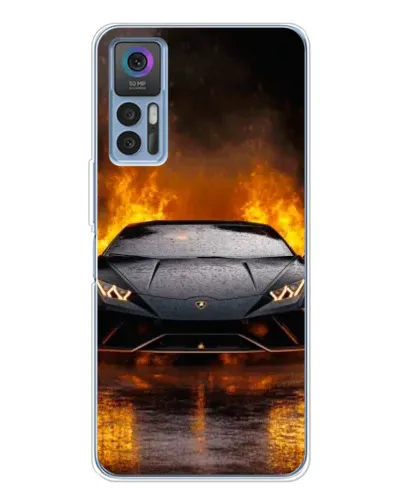 Чехол для TCL 30 Plus с картинкой «Lamborghini в огне»