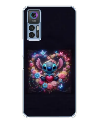 Чехол для TCL 30 Plus с картинкой «Stitch в цветах» Чехол для TCL 30 Plus с картинкой «Stitch в цветах»