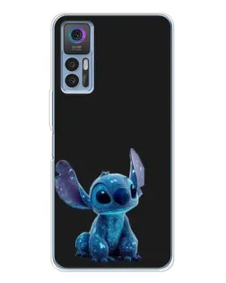 Чехол для TCL 30 Plus с картинкой «Стич на черном»