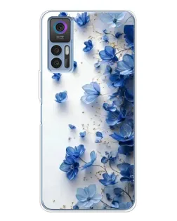 Чохол для TCL 30 Plus з картинкою «Блакитний квітковий каскад»