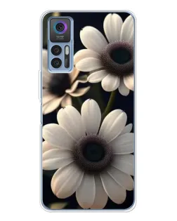 Чохол для TCL 30 Plus з картинкою «Білі маргаритки макро»
