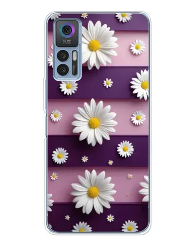 Чохол для TCL 30 Plus з картинкою «Ромашки на фіолетовому»