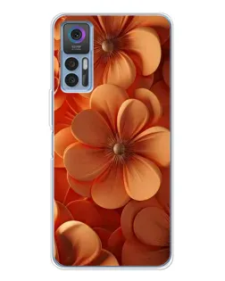Чохол для TCL 30 Plus з картинкою «Помаранчева макро квітка»