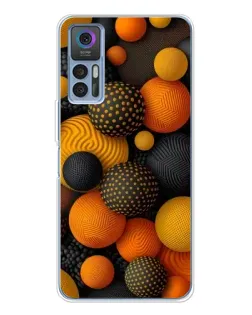 Чохол для TCL 30 Plus з картинкою «Об'ємні помаранчеві сфери»