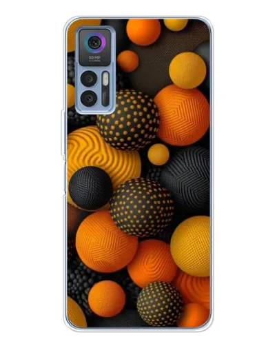 Чохол для TCL 30 Plus з картинкою «Об'ємні помаранчеві сфери»
