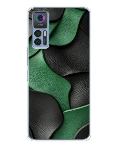 Чохол для TCL 30 Plus з картинкою «Зелені шкіряні хвилі»