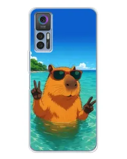 Чехол для TCL 30 Plus с картинкой «Морская капибара»