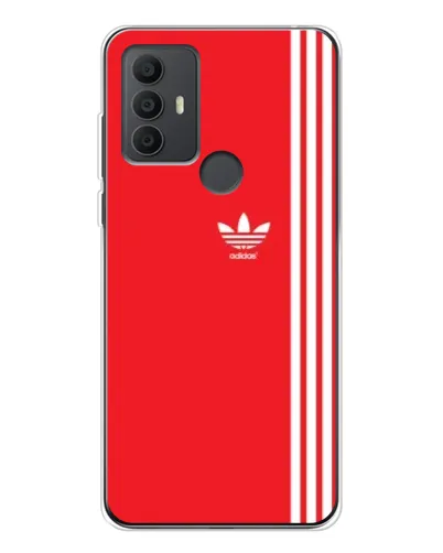 Чехол для TCL 30 SE с картинкой «Красный минимализм Adidas»