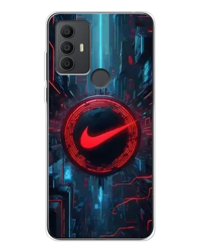 Чехол для TCL 30 SE с картинкой «Техногенный стиль Nike»