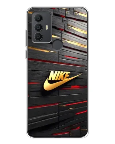 Чехол для TCL 30 SE с картинкой «Золотой Nike на металле»