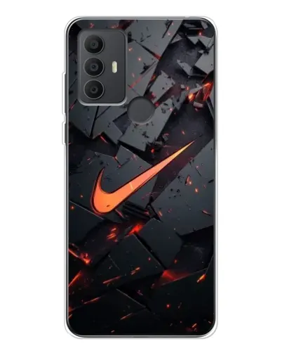 Чехол для TCL 30 SE с картинкой «Nike — эффект разломов»