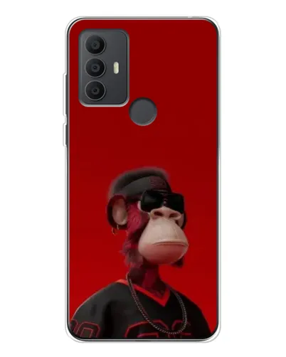 Чехол для TCL 30 SE с картинкой «Bored Ape в красном»