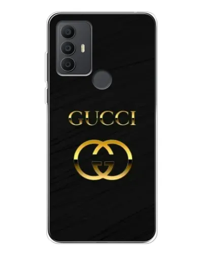 Чехол для TCL 30 SE с картинкой «Золотой логотип Gucci»