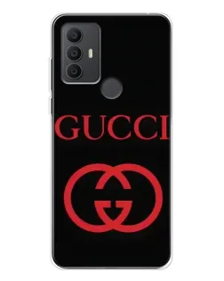 Чехол для TCL 30 SE с картинкой «Gucci — красный логотип»