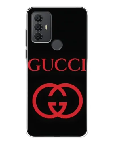 Чехол для TCL 30 SE с картинкой «Gucci — красный логотип»