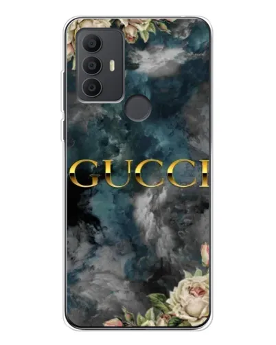 Чехол для TCL 30 SE с картинкой «Абстрактные цветы Gucci»