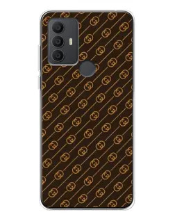 Чехол для TCL 30 SE с картинкой «Gucci — золотые диагонали»