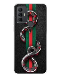 Чехол для TCL 30 SE с картинкой «Gucci — змея на полосе» Чехол для TCL 30 SE с картинкой «Gucci — змея на полосе»