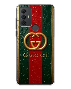 Чехол для TCL 30 SE с картинкой «Gucci — фирменная полоса и золото» Чехол для TCL 30 SE с картинкой «Gucci — фирменная полоса и золото»
