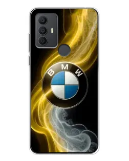 Чехол для TCL 30 SE с картинкой «Золотистый дым BMW»
