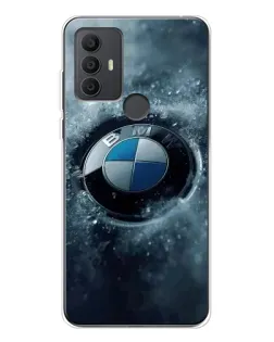 Чехол для TCL 30 SE с картинкой «Логотип BMW — лед»