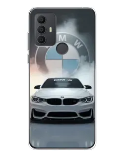 Чехол для TCL 30 SE с картинкой «BMW в белом дыму»