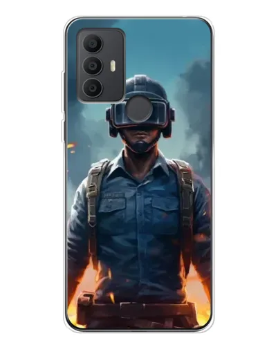 Чехол для TCL 30 SE с картинкой «PUBG — реалистичный герой»