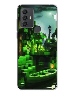 Чехол для TCL 30 SE с картинкой «Minecraft лесной пейзаж»
