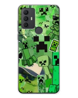 Чехол для TCL 30 SE с картинкой «Криперы Minecraft»