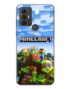 Чехол для TCL 30 SE с картинкой «Minecraft классический мир»