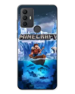 Чехол для TCL 30 SE с картинкой «Minecraft ледяной мир»