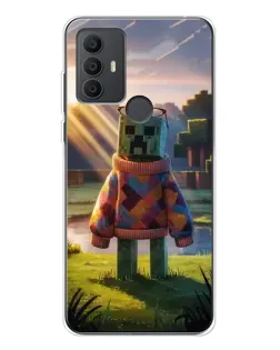Чехол для TCL 30 SE с картинкой «Крипер в свитере»