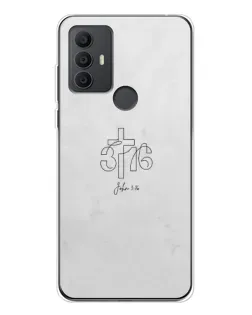 Чехол для TCL 30 SE с картинкой «Иоанна 3:16 Крест»