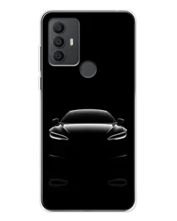 Чехол для TCL 30 SE с картинкой «Силуэт Tesla Night»