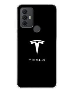 Чехол для TCL 30 SE с картинкой «Tesla White Logo»