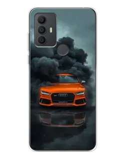 Чехол для TCL 30 SE с картинкой «Audi в облаках дыма»