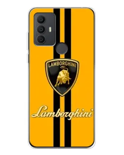 Чехол для TCL 30 SE с картинкой «Lamborghini Stripe желтый»