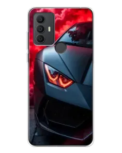 Чехол для TCL 30 SE с картинкой «Lamborghini красное сияние»