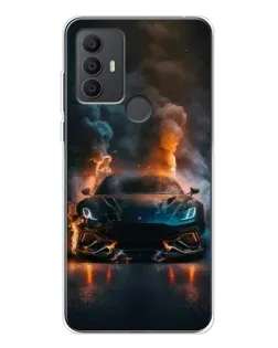 Чехол для TCL 30 SE с картинкой «Lamborghini дымная эстетика»