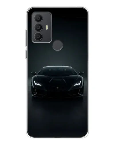 Чехол для TCL 30 SE с картинкой «Черный Lamborghini Aventador»