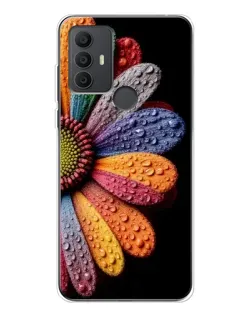 Чехол для TCL 30 SE с картинкой «Радужный цветок»