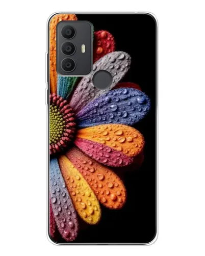 Чехол для TCL 30 SE с картинкой «Радужный цветок»