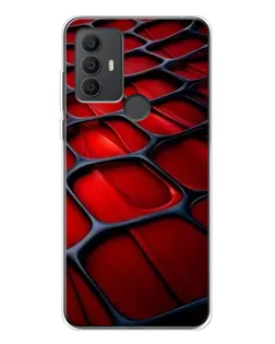Чехол для TCL 30 SE с картинкой «Красная глянцевая сетка»