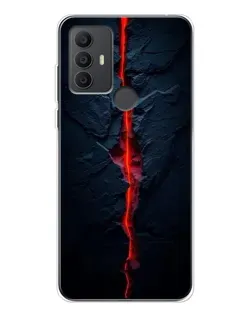 Чехол для TCL 30 SE с картинкой «Kрасная лавовая трещина»