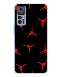 Чехол для TCL 30 с картинкой «Jordan Red Pattern»