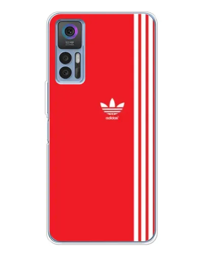 Чохол для TCL 30 з картинкою «Червоний мінімалізм Adidas»