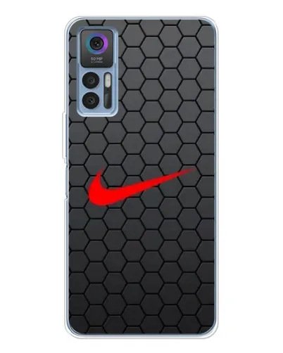 Чохол для TCL 30 з картинкою «Nike — карбонова сітка»